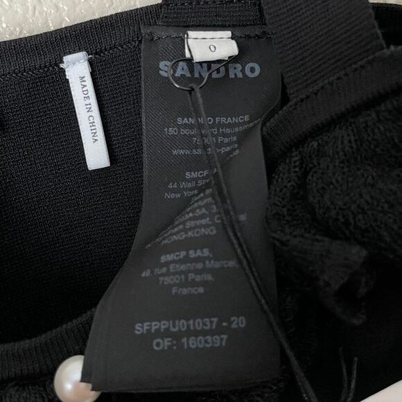 Sandro Top Womens Size 0 Black Barbara Cropped Knit Ruffle Sleeveless Tank NWT - Picture 11 of 13